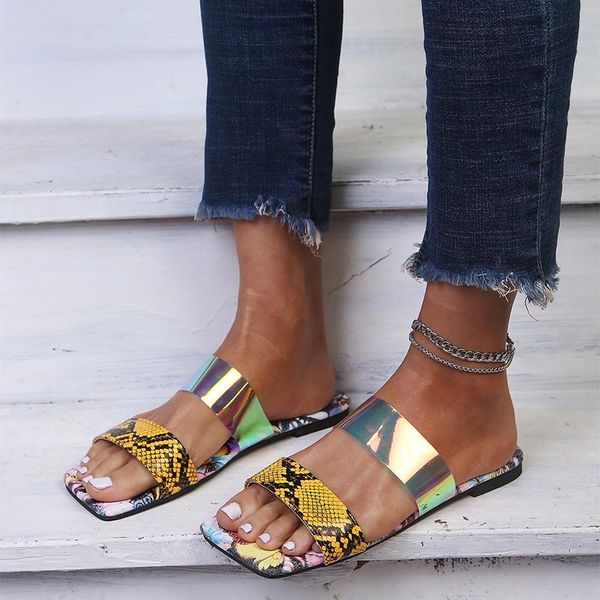 women summer flats sandals square toe shoes transparent open slippers attern printed ladies casual beach p2021, Black
women summer flats sandals square toe shoes transparent open slippers attern printed ladies casual beach p2021, Black