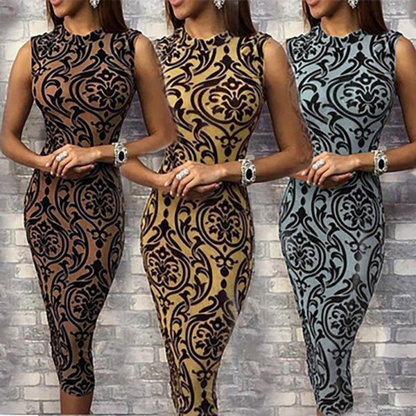 printed dress bodycon sleeveless slim fit long for women tc21 casual dresses, Black;gray
printed dress bodycon sleeveless slim fit long for women tc21 casual dresses, Black;gray