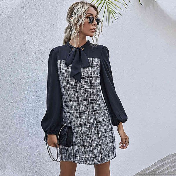 foridol knitted tweed plaid bowknot winter dress women lantern sleeve vintage elegant office ladies short a-line dress vestidos 210415, Black;gray
foridol knitted tweed plaid bowknot winter dress women lantern sleeve vintage elegant office ladies short a-line dress vestidos 210415, Black;gray