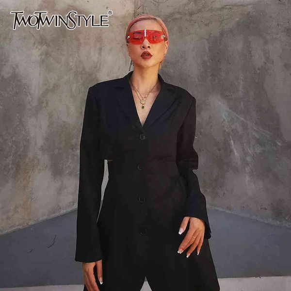 black tunic jacket for women notched collar long sleeve backless slim short blazer female autumn clothing 210524, White;black
black tunic jacket for women notched collar long sleeve backless slim short blazer female autumn clothing 210524, White;black