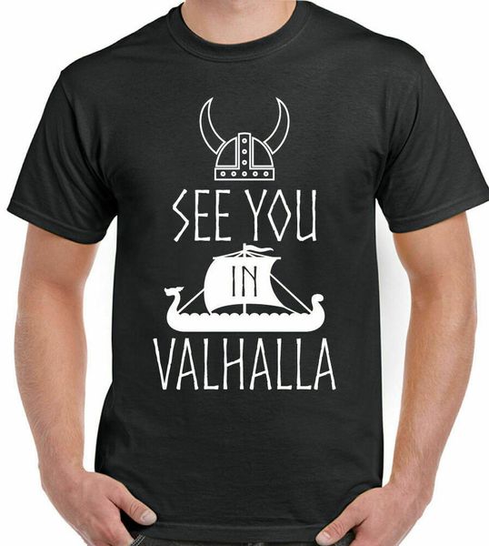 viking t-shirt mens see you in walhalla funny tv program show norsemen, White;black
viking t-shirt mens see you in walhalla funny tv program show norsemen, White;black