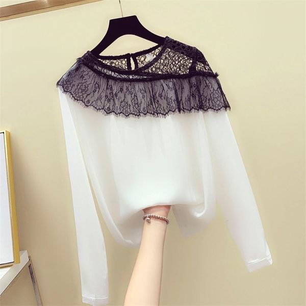 korean style autumn fashion womens hollow out lace patchwork chiffon shirt female long sleeves blouses shirts a2753 210519, White
korean style autumn fashion womens hollow out lace patchwork chiffon shirt female long sleeves blouses shirts a2753 210519, White