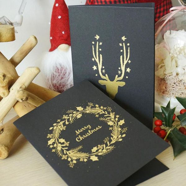 greeting cards black gilding christmas card diy creative tree elk with kraft paper envelope
greeting cards black gilding christmas card diy creative tree elk with kraft paper envelope