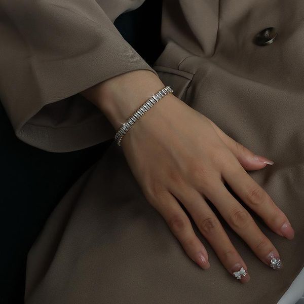 link, chain french bracelet hip hop jewelry punk bling 1 row zircon rhinestone 2021 trend aesthetic, Black
link, chain french bracelet hip hop jewelry punk bling 1 row zircon rhinestone 2021 trend aesthetic, Black