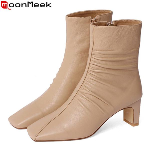 boots moonmeek 2021 arrival high heels ladies shoes genuine leather autumn winter fashion fold ankle women, Black
boots moonmeek 2021 arrival high heels ladies shoes genuine leather autumn winter fashion fold ankle women, Black