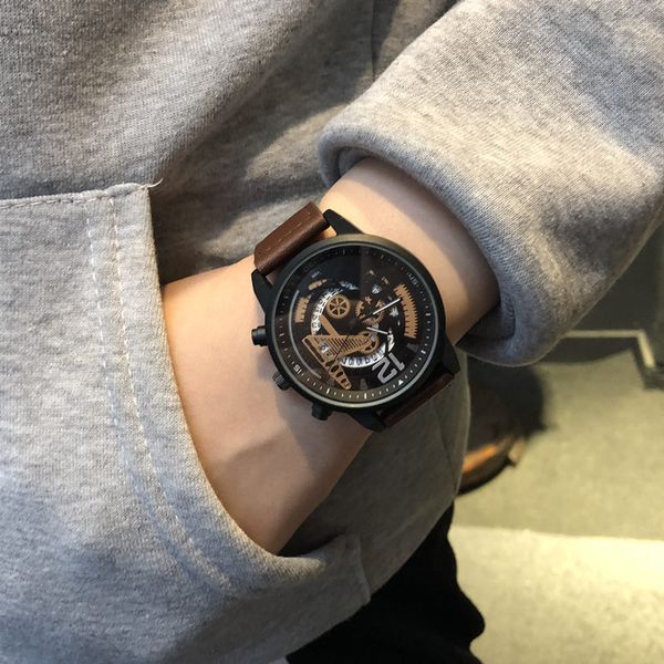youth watch male students double flywheels mechanical hollow decoration watch personality trend female large dial quartz, Slivery;brown
youth watch male students double flywheels mechanical hollow decoration watch personality trend female large dial quartz, Slivery;brown