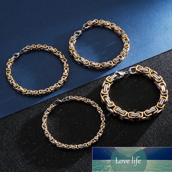 rinhoo stainless steel king byzantine chain bracelet gold color 5mm wide handmade mens statement bangles party jewelry gift factory price ex, Black
rinhoo stainless steel king byzantine chain bracelet gold color 5mm wide handmade mens statement bangles party jewelry gift factory price ex, Black