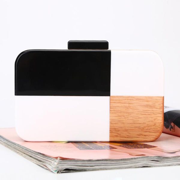 fashion black white stitching color evening bag women luxury handmade acrylic clutch purse handbag ladies wedding party clutches bags
fashion black white stitching color evening bag women luxury handmade acrylic clutch purse handbag ladies wedding party clutches bags