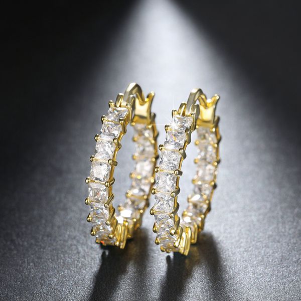 new fashion 18k yellow white gold plated full sqaure bling cz hoops earrings for men women nice gift, Golden;silver
new fashion 18k yellow white gold plated full sqaure bling cz hoops earrings for men women nice gift, Golden;silver