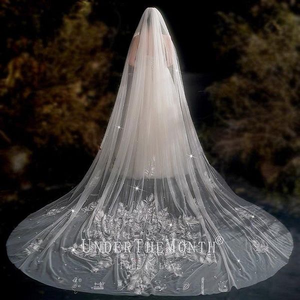 bridal veils light champagne cathedral lace applique beads with comb wedding accessories 3.5m long bride hair, Black
bridal veils light champagne cathedral lace applique beads with comb wedding accessories 3.5m long bride hair, Black