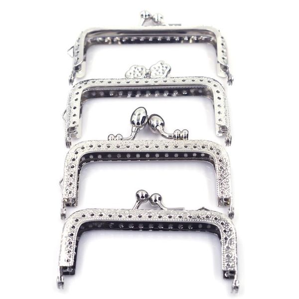 bag parts & accessories 2pcs silver tone 8.5cm square metal purse frames pouch kiss clasps buckle handmade handbag hardware sewing holes, Black
bag parts & accessories 2pcs silver tone 8.5cm square metal purse frames pouch kiss clasps buckle handmade handbag hardware sewing holes, Black