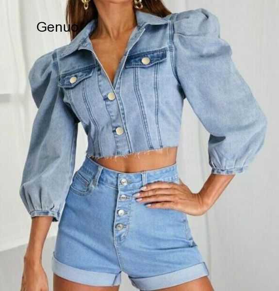 plus size 3xl vintage puff sleeve cropped jeans jacket streetwear autumn 3/4 slim short denim coat women's jackets, Black;brown
plus size 3xl vintage puff sleeve cropped jeans jacket streetwear autumn 3/4 slim short denim coat women's jackets, Black;brown