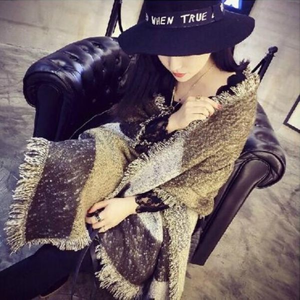 scarves autumn and winter ladies ethnic style cashmere super thick dual-use shawl irregular scarf warmth cloak, Blue;gray
scarves autumn and winter ladies ethnic style cashmere super thick dual-use shawl irregular scarf warmth cloak, Blue;gray