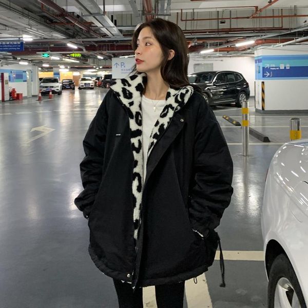 winter women korean loose all-match leopard lambswool wear on both sides thicken keep warm cotton clothes coat women's jackets, Black;brown
winter women korean loose all-match leopard lambswool wear on both sides thicken keep warm cotton clothes coat women's jackets, Black;brown
