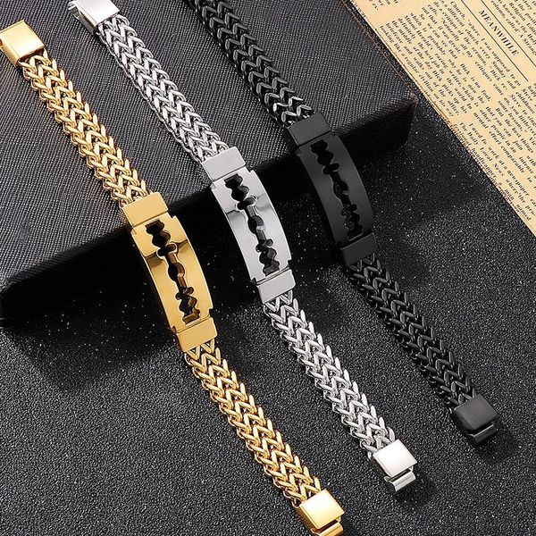 link, chain 316l stainless steel bracelet for men 11mm link wrist bracelets male mannen armband with magnet clasp name engraveable, Black
link, chain 316l stainless steel bracelet for men 11mm link wrist bracelets male mannen armband with magnet clasp name engraveable, Black