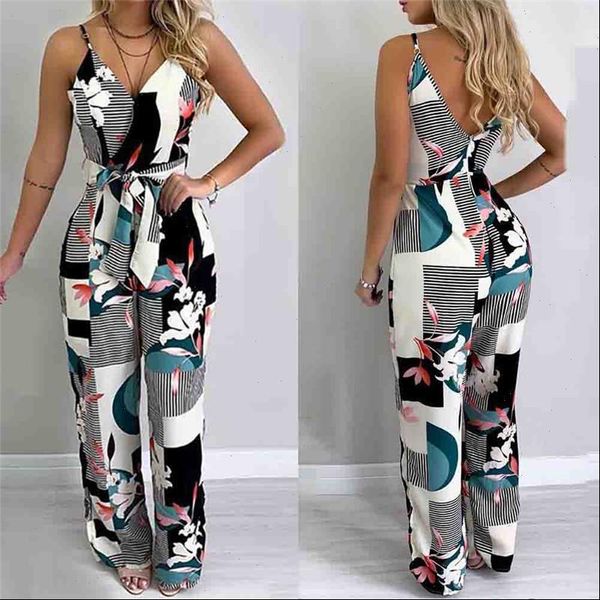 summer boho floral women romper long trousers pants spaghetti strap v neck backless street office jumsuits clothes, Black;white
summer boho floral women romper long trousers pants spaghetti strap v neck backless street office jumsuits clothes, Black;white