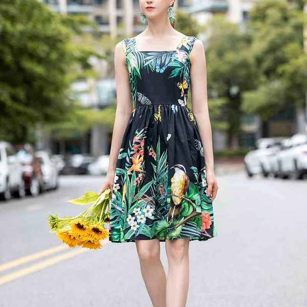 runway retro printing party flowers without backrest elegant temperament fine women wear quality dress, Black;gray
runway retro printing party flowers without backrest elegant temperament fine women wear quality dress, Black;gray