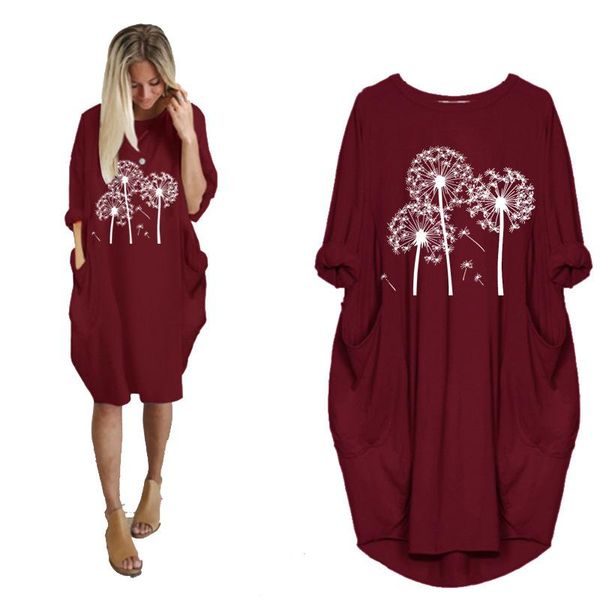 casual dresses women's fall midi dress long sleeve dandelion print o neck loose pocket vintage vestidos robe femme autumn, Black;gray
casual dresses women's fall midi dress long sleeve dandelion print o neck loose pocket vintage vestidos robe femme autumn, Black;gray
