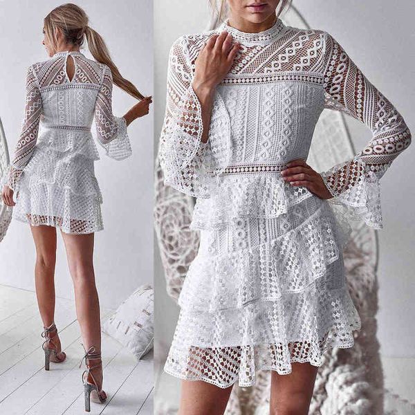 luxury women's casual dresses autumn winter 2022 flare sleeve lace cake dresses, Black;gray
luxury women's casual dresses autumn winter 2022 flare sleeve lace cake dresses, Black;gray