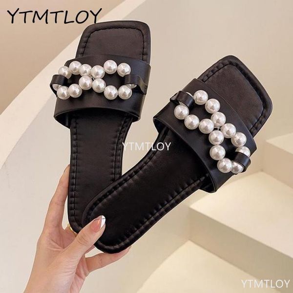 fashion pearl flat slippers women for summer outdoor non slip square toe ladies sandals zapatillas casa mujer sapato feminino, Black
fashion pearl flat slippers women for summer outdoor non slip square toe ladies sandals zapatillas casa mujer sapato feminino, Black