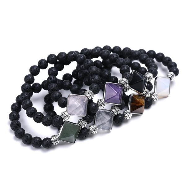 beaded, strands fashion lava stone natural amethyst white crystal tiger's eye rose quartz rhombus pyramid bracelet for women men jewelr, Black
beaded, strands fashion lava stone natural amethyst white crystal tiger's eye rose quartz rhombus pyramid bracelet for women men jewelr, Black