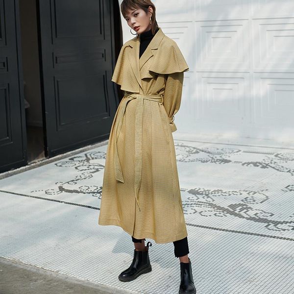women's trench coats yourseason ladies plus size 2021 spring autumn turn down collar women vintage plaid bandage long, Tan;black
women's trench coats yourseason ladies plus size 2021 spring autumn turn down collar women vintage plaid bandage long, Tan;black