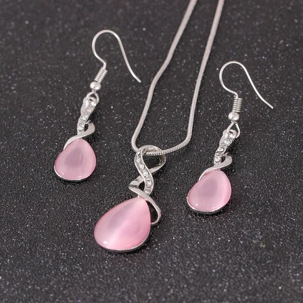 earrings & necklace fashion jewelry set korea style classic inlay water drop cateye stone &necklace for women girls trendy accessories, Silver
earrings & necklace fashion jewelry set korea style classic inlay water drop cateye stone &necklace for women girls trendy accessories, Silver