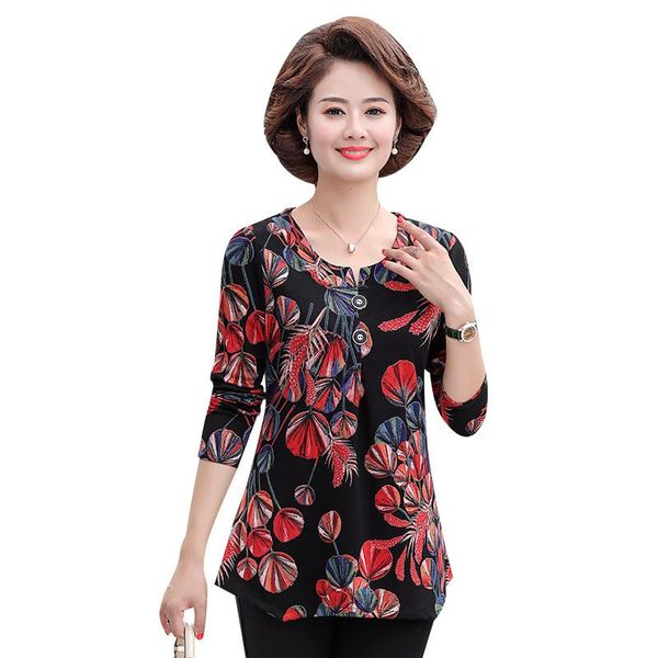 women's t-shirt printed pullover for mother spring fall middle aged women bottom shirt casual vintage tee long sleeve t-shirts 5xl, White
women's t-shirt printed pullover for mother spring fall middle aged women bottom shirt casual vintage tee long sleeve t-shirts 5xl, White