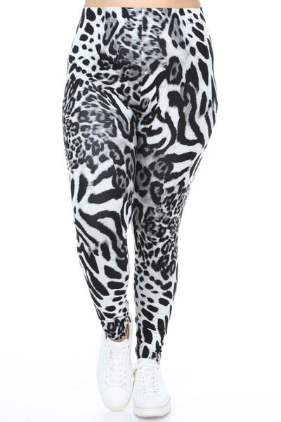 women's leggings gray waist elastic leopard patterned minimizer plus size tights tp82748s01, Black
women's leggings gray waist elastic leopard patterned minimizer plus size tights tp82748s01, Black