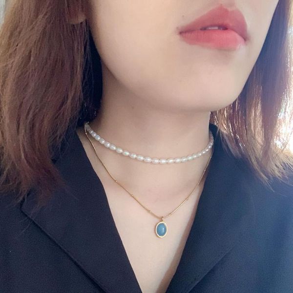 chokers 1pc stainless steel cerstal natural stone pendant bead chain necklace freshwater pearl choker delicate charm ins jewelry, Golden;silver
chokers 1pc stainless steel cerstal natural stone pendant bead chain necklace freshwater pearl choker delicate charm ins jewelry, Golden;silver