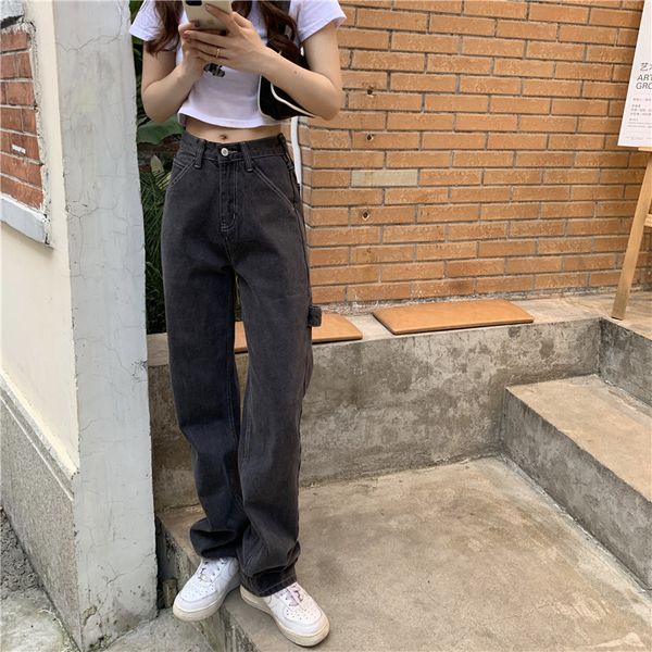 and restore old ways loose brim high waist show thin lines in straight line pants with long legs, Blue
and restore old ways loose brim high waist show thin lines in straight line pants with long legs, Blue
