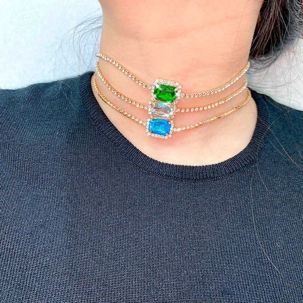 designer necklace geometric square crystal choker for women fashion gold color chain statement jewelry party gift, Silver
designer necklace geometric square crystal choker for women fashion gold color chain statement jewelry party gift, Silver