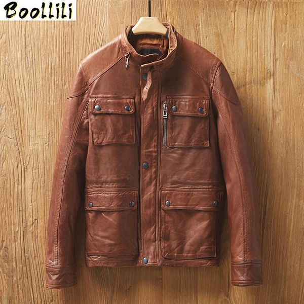 men's leather & faux boollili mens jacket 100% real sheepskin coat brown motorcycle genuine jackets vintage, Black
men's leather & faux boollili mens jacket 100% real sheepskin coat brown motorcycle genuine jackets vintage, Black