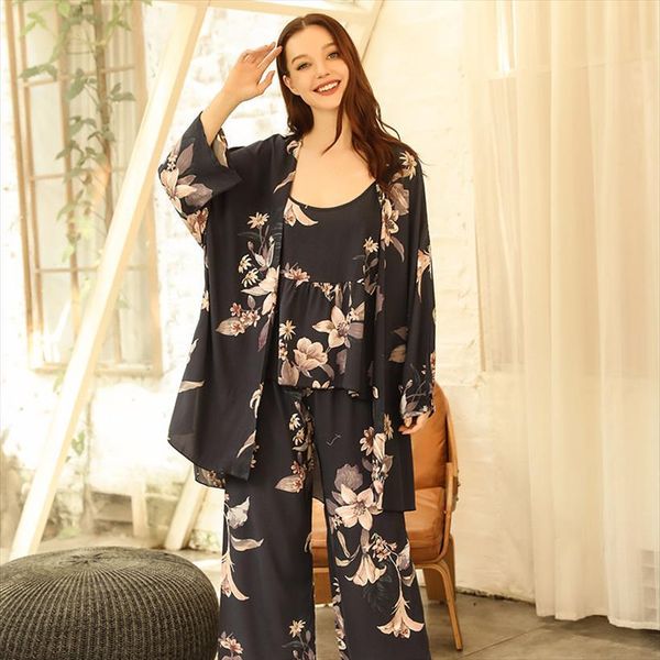comfort soft loose rayon womens sleepwears pajamas set elegant floral printed spring and autumn ladies homewear tender casual wear, Black;red
comfort soft loose rayon womens sleepwears pajamas set elegant floral printed spring and autumn ladies homewear tender casual wear, Black;red