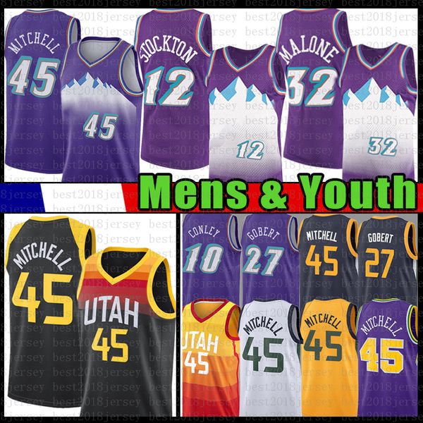 men's youth kid's basketball donovan 45 mitchell john 12 stockton karl 32 malone rudy 27 gobert mike 10 conley jerseys 2021 new re, Black;red
men's youth kid's basketball donovan 45 mitchell john 12 stockton karl 32 malone rudy 27 gobert mike 10 conley jerseys 2021 new re, Black;red