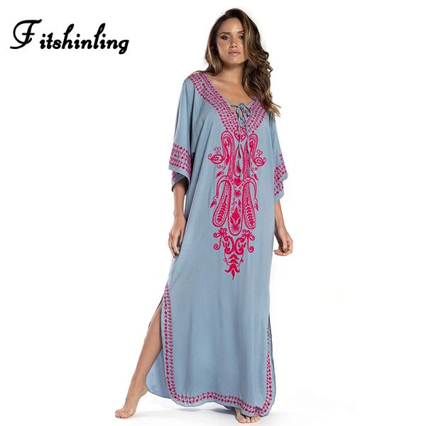 fitshinling embroidery flower long beach dress holiday slim v ne split vestidos straight vintage maxi dresses for women
fitshinling embroidery flower long beach dress holiday slim v ne split vestidos straight vintage maxi dresses for women