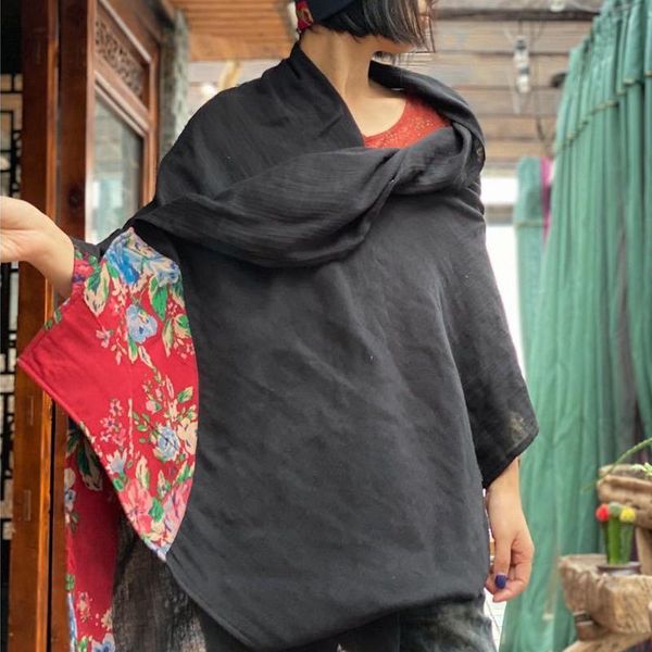 johnature women vintage wraps patchwork flower loose 2021 winter poncho scarves feminine cotton, Blue;gray
johnature women vintage wraps patchwork flower loose 2021 winter poncho scarves feminine cotton, Blue;gray