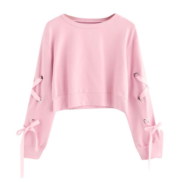 women crop hoodie sweatshirt korean kawaii casual lace up long sleeve pullover solid pink hoodies #38 women's blouses & shirts, White
women crop hoodie sweatshirt korean kawaii casual lace up long sleeve pullover solid pink hoodies #38 women's blouses & shirts, White