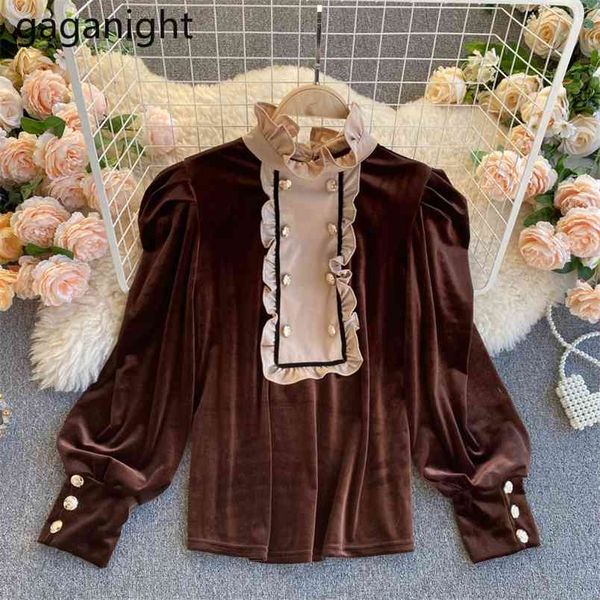 slim women velvet blouse long sleeve fashion ol button spring autumn shirt black blusas outwear drop 210601, White
slim women velvet blouse long sleeve fashion ol button spring autumn shirt black blusas outwear drop 210601, White
