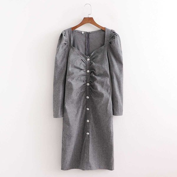 women dress long sleeves midi dress buttons fashion elegant lady chic woman dresses 210709, Black;gray
women dress long sleeves midi dress buttons fashion elegant lady chic woman dresses 210709, Black;gray