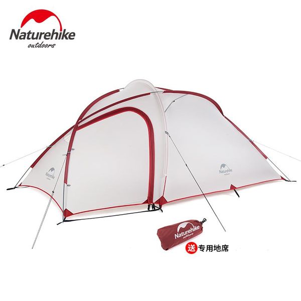 

naturehike hiby 3-4 man tent outdoor 3 person 20d nylon silicone ultralight family camping red/ gray tents and shelters