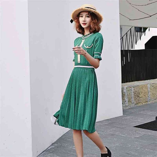 women's knits & tees summer short sleeve patchwork pearl buttons pleated ruffles a-line midi es knee length clothes for women 200l, White
women's knits & tees summer short sleeve patchwork pearl buttons pleated ruffles a-line midi es knee length clothes for women 200l, White