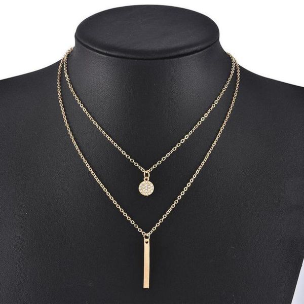pendant necklaces vintage multilayer crystal necklace women gold color double chain strand bar drop choker collier jewelry gift, Silver
pendant necklaces vintage multilayer crystal necklace women gold color double chain strand bar drop choker collier jewelry gift, Silver