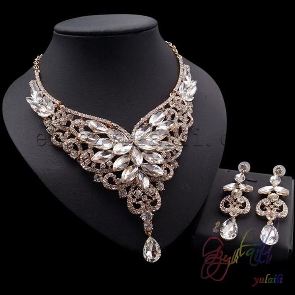 earrings & necklace latest fashion wedding bridal jewelry set beautiful, Silver 
earrings & necklace latest fashion wedding bridal jewelry set beautiful, Silver