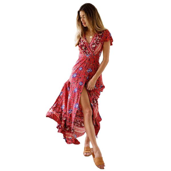 vintage floral print summer dress women ruffle sleeve maxi long dress female bohemian women holiday beach dress vestidos 210416, Black;gray
vintage floral print summer dress women ruffle sleeve maxi long dress female bohemian women holiday beach dress vestidos 210416, Black;gray