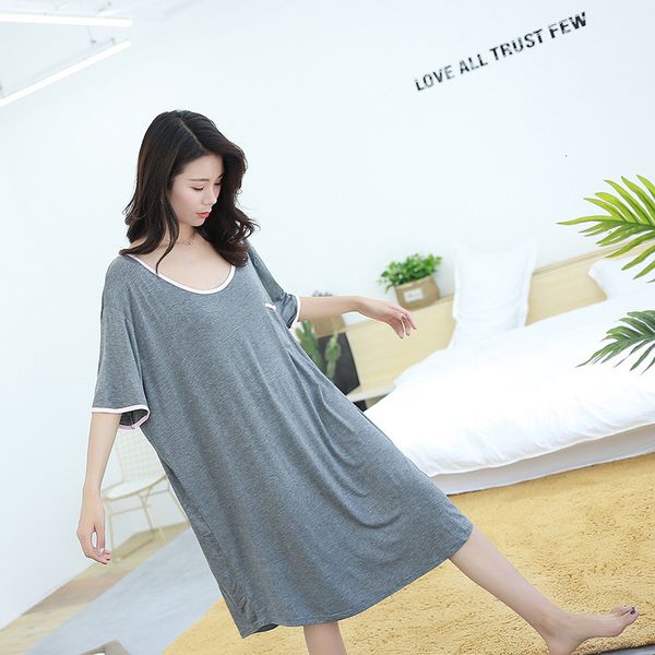 women's sleepwear plus size modal nightdress summer 90 kg fat mm sleepwear nightgown open back loose short sleeves pregnant women dress, Black;red
women's sleepwear plus size modal nightdress summer 90 kg fat mm sleepwear nightgown open back loose short sleeves pregnant women dress, Black;red