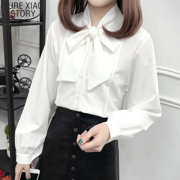 long sleeve plus size womens and blouses bow chiffon women white solid shirt v-neck puff ladies 5054 50 210527
long sleeve plus size womens and blouses bow chiffon women white solid shirt v-neck puff ladies 5054 50 210527