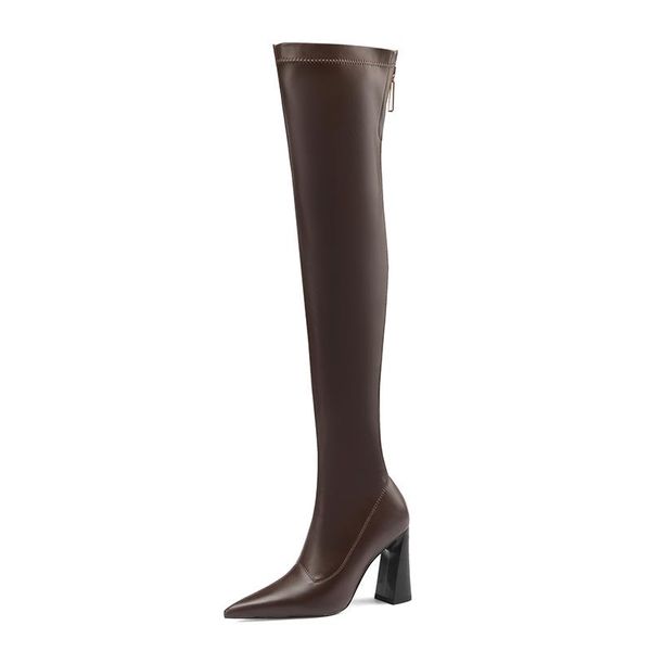 boots winter women thigh high elastic microfiber pointed toe over-the-knee boot thick heels bacck zipper shoes, Black
boots winter women thigh high elastic microfiber pointed toe over-the-knee boot thick heels bacck zipper shoes, Black