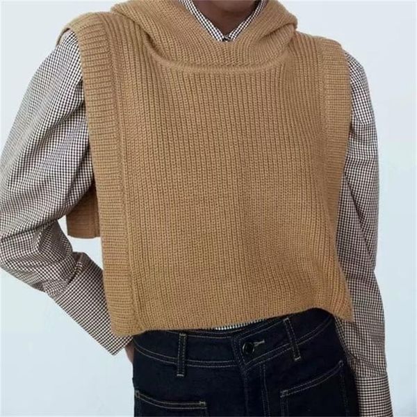 women's sweaters zxqj women 2021 fashion stand-up collar hooded sleeveless side slit knit vest female pullovers chic, White;black
women's sweaters zxqj women 2021 fashion stand-up collar hooded sleeveless side slit knit vest female pullovers chic, White;black