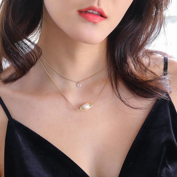 oversize natural freshwater pearl multi layered necklaces for women bling cz stone twisted gold chain pendant chokers necklace, Silver
oversize natural freshwater pearl multi layered necklaces for women bling cz stone twisted gold chain pendant chokers necklace, Silver